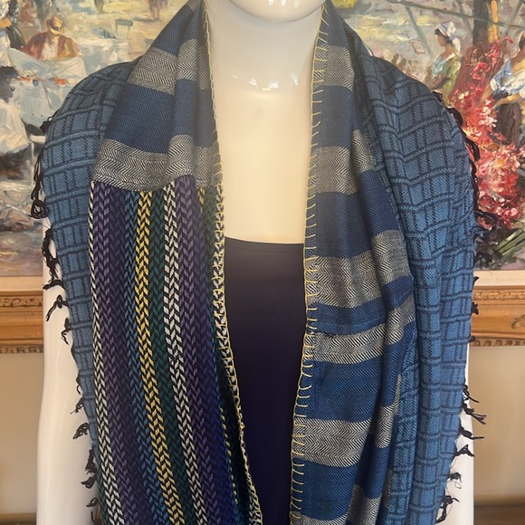 BOHO INFINITY SCARF W/ EMBROIDERY - Picture 3 of 5